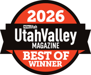 2026 Utah Valley Magazine Best Of Winner award badge with NRV Utah branding