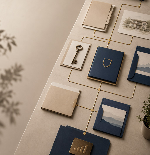 White architectural pattern representing structure and coordination in estate planning